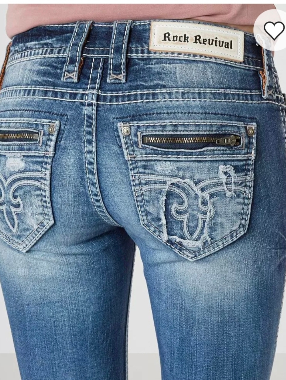 Rock Revival Women's Faded Blue Skinny Jeans with Embroidered Back Pocket